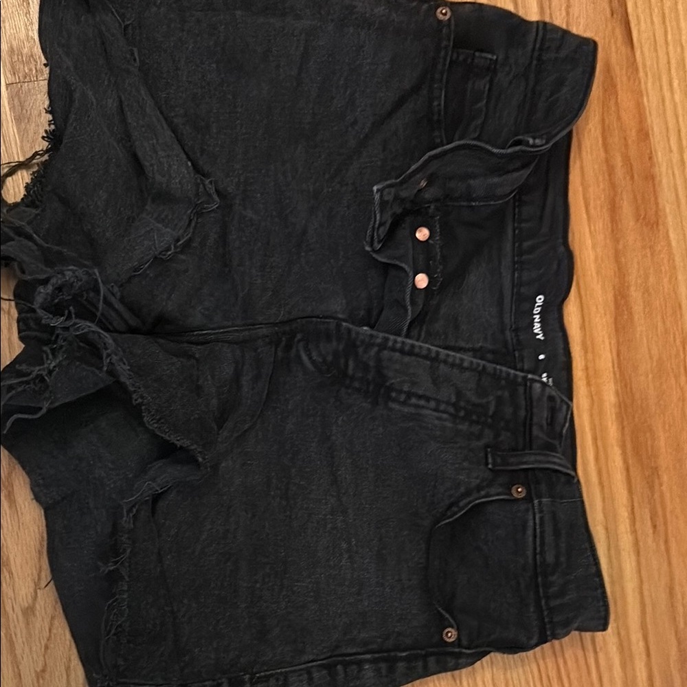 Old Navy Black High-Rise Denim Shorts